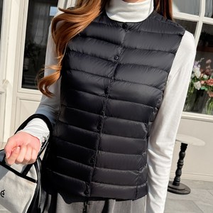 화지나무 여성 초경량 오리털 조끼 패딩