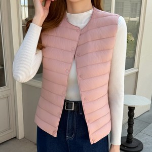화지나무 여성 초경량 오리털 조끼 패딩