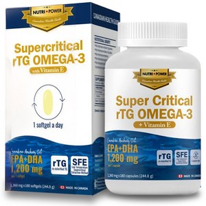 뉴트리파워 고함량 초임계 알티지 오메가3 고순도 1360mg 180캡슐