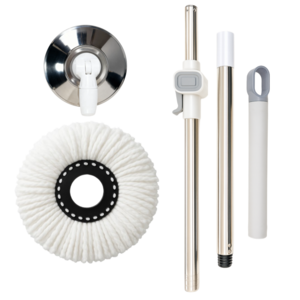 공간온도 회전걸레 스테인리스 밀대봉 + 극세사걸레