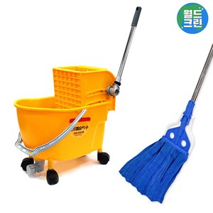 월드크린 마포 탈수기 소 + 극세사 330g 마포걸레 마포대 1세트, 1개