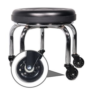 뷰티다모아 앉은뱅이 작업 의자 무소음 우레탄 베어링 바퀴 블랙 C타입 33cm