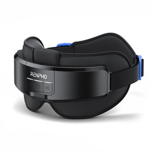 RENPHO 렌포 아이리스 마스크 헤드 앤 아이 마사지기 관자놀이 온열 눈찜질기, 블랙, R-WME01