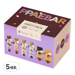 [설탕X 저당] 빼바 프로틴바 파티팩, 5세트, 400g