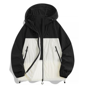 남녀공용 봄가을 오버핏 후드 바람막이 집업 자켓 경량 아우터