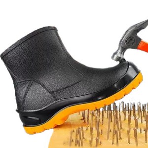 방수 작업화 남녀공용 레인부츠 사계절용 미끄럽 방지 현장 작업장화