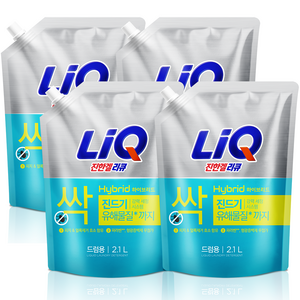 리큐 진한겔 하이브리드 드럼세탁기용 액상세제 리필, 2.1L, 4개