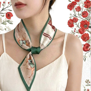 로라 여성 스카프 고급 쁘띠 봄스카프