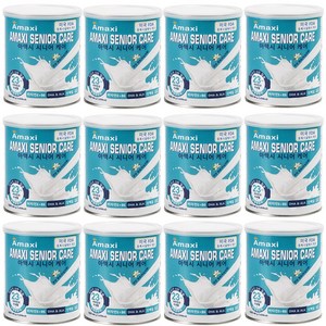 [아맥시] 시니어 노인 성인 부모님선물 먹기 편한 식사대용 소화잘되는 분유 단백질 프로틴 파우더 쉐이크 보충제 멀티비타민, 400g, 12개