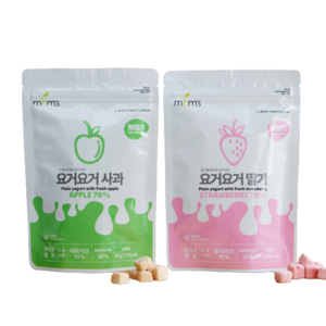 [맘스] 생과일이 무려70% 유산균 아이과자 요거요거 혼합8팩, 딸기맛4팩,사과맛4팩, 8개, 16g