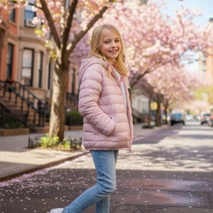 진스웨스트 키즈 공용 구스다운 경량패딩자켓 아동 거위털 점퍼 주니어(PINK)