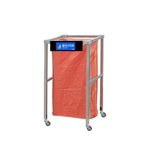 이지클립 이동식 스텐레스 아파트 야외 대형 재활용 분리수거함 분리수거대 마대 거치대, 이지클립 이동식 1구 명판형