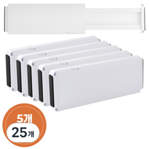 생활대가 서랍칸막이 길이조절 파티션 수납정리 칸분리, 25개, 화이트