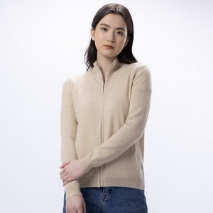 앱섹 여자 베이직 몽골 캐시미어 100% 니트 지퍼 가디건 1618-175