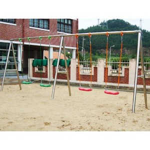 월드스포츠산업 야외놀이터 그네 4인 스텐 WDP-3202, 1개