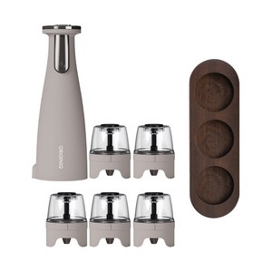 오리지니크 전동 후추 그라인더 풀세트 +탄화티크 우드트레이 (기본입자 분쇄), 1세트, 316ml