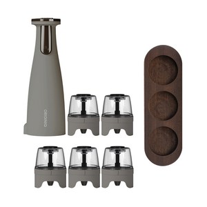 오리지니크 전동 후추 그라인더 풀세트 +탄화티크 우드트레이 (기본입자 분쇄), 1세트