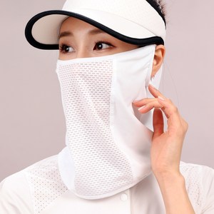 [1+1]안다미로 골프 자외선차단 마스크 얼굴 햇빛 가리개 자전거 마스크, 2개