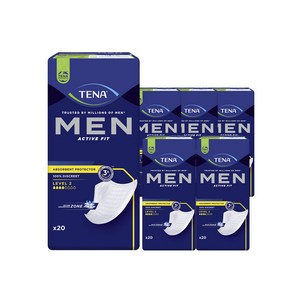 테나 맨 20매 6팩 레벨2 남성전용 요실금패드 성인용기저귀, 20매입, 6개