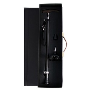 탄소섬유 가벼운 접이식 길이조절용 지팡이 네발 + 포장박스 세트, 블랙, 1세트