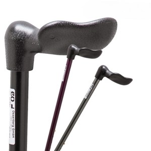 오쎈버그 블랙팜그립 메탈샤프트 길이조절식지팡이 노인지팡이, 가지색(오른손), 1개