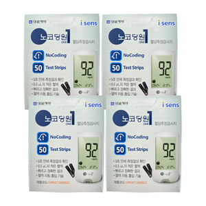 노코딩원 혈당 측정 검사지 1박스(50매) + 약국 밴드 증정, 200매
