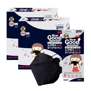 [100매] 뉴 굿매너 황사방역용 마스크 KF94 소형 블랙, 50매 X 2박스, 50개입, 2개, 블랙