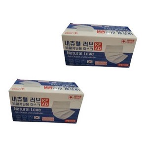 내추럴 비말차단용 국산덴탈 일회용마스크, 100매, 2BOX