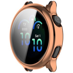 가민 Garmin Vivoactive 6 전용 전면 둘러싼 TPU 전도 보호 케이스 - 고급스러운 보호 기능으로 팔목에 반짝이는 케이스, 로즈 골드, 1개