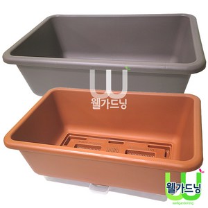 조이가든센터 자동급수형 텃밭화분 600 물통포함, 브라운(물통포함 / 바퀴 6개 포함), 1개