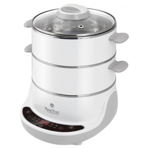 로얄에식스 ST-KS01 스팀쿠커 3단 전기 만능 계란 송편 떡 찜기 EG 전기찜기, 화이트