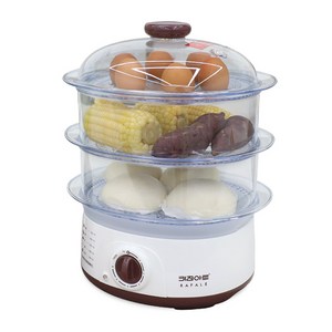 키친아트 투명트레이 3단 찜기 전기찜기