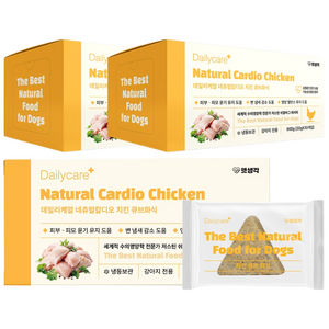 펫생각 데일리케얼 기능성 강아지 화식 네츄럴 칼디오 (비프 / 치킨) 30p 습식사료 강아지 사료 간식 보양식, 3개, 900g, 닭