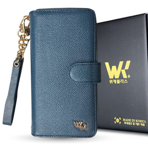 위케밀러 프리미엄 국산 천연 가죽 지갑 지퍼 다이어리 스트랩 핸드폰 케이스