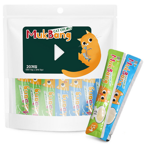 [임박특가26.8.19] 먹방 짜먹는 고양이 간식 300g (15gX20p), 300g, 10개, 전복+연어