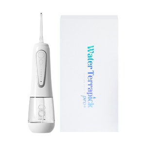 [치과추천판매] 워터테라픽 프로 휴대용 구강세정기 물치실 치아 치간 세척기 워터칫솔, 화이트, 워터테라픽 프로