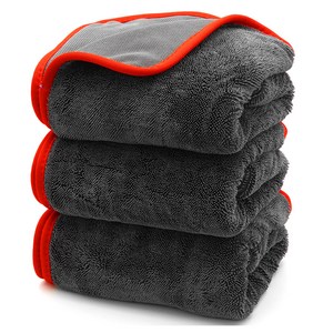 에이스피드 세차 드라잉 타월 60 x 90 cm, 그레이 + 빨간, 3개