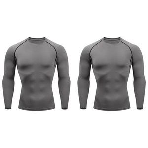 루크 2개 세트 기능성 긴팔 이너 언더레이어 남성 티셔츠 남자 골프 축구 상의 스포츠 웨어 사계절 봄가을 내의