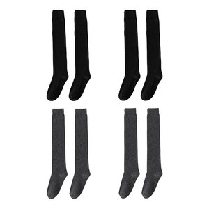 라뷰드 4켤레 세트 쫀쫀한 데일리 니삭스 여성 흘러내림 미끄럼 방지 긴양말 여자 쫀쫀한 밴딩 오버 무릎 양말 부드러운 캐주얼 패션 잡화