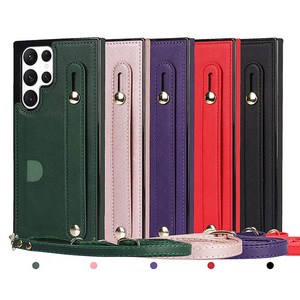 우꾸모 갤럭시 S23 플러스 울트라 스트랩 목걸이 줄 카드 수납 케이스 갤 S23+ ultra 핸드폰케이스 AC1389