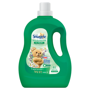 스너글 섬유유연제 그린스파클 플러스 본품, 4L, 1개