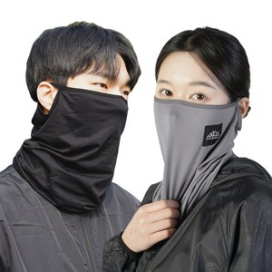 위키란쥬 메쉬 여름용 넥워머 냉감 자외선차단 골프 등산 낚시 바이크 목토시 쿨 마스크 멀티스카프, 그레이(회색), 1개