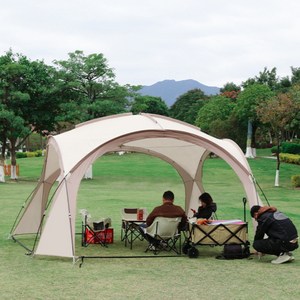 루아누 대형 돔쉘터 캠핑 그늘막 텐트 쉘터, 아이보리/돔쉘터/차양2
