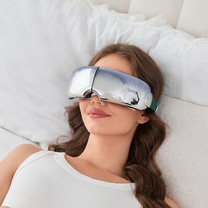 미오데칼코마니 진동 공기압 온열 무선 힐링 눈 마사지기, OMEY2421, 실버