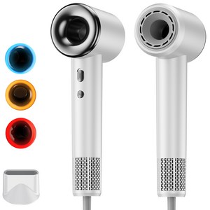 Jilimeli 전문가용 초경량 빠른 건조 파워 헤어드라이기 2000W BLDC 브러시리스, 단일상품, 흰색