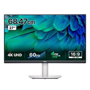 DeLL S2721QS 27인치 4K UHD 모니터 IPS 피벗 Pivot HDMI DP 프리싱크 지원 스피커내장, S2721QS, 64.7cm