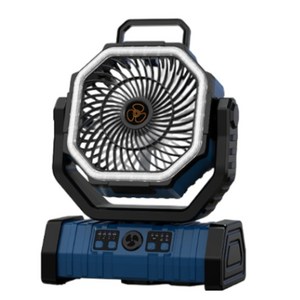 신맥스 F6 야외 캠핑용 무선 피크닉 선풍기 충전식 휴대용 20000mAh 초대용량 배터리 4단계 풍량 LED조명 무소음 탁상용 각도조절 차량용 자연재해 용품 행거식 에너지 절약, 블루
