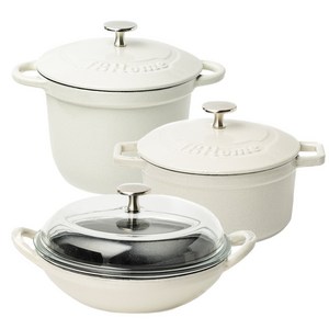 제이비홈 바움 무쇠 주물 냄비 3종 세트 (꼬마웍20cm+데일리팟16cm+라이스팟18cm), 단품