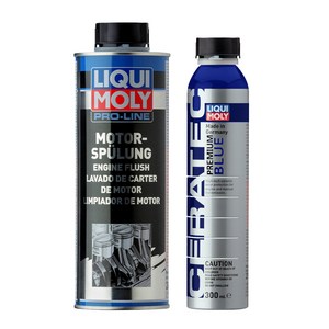 리퀴몰리 엔진관리 프리미엄 세트 프로라인 엔진 플러싱 500ml + 세라텍 프리미엄 블루 300ml 가솔린 디젤 엔진코팅제, 모든 연료 유형, 1개