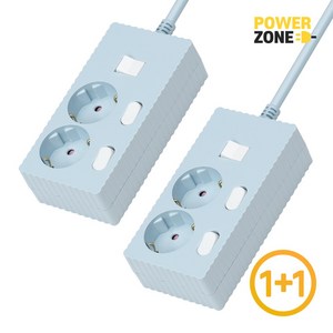 1+1 웨이브 자동소화 고용량 개별스위치 멀티탭 2구 50cm 1.5m 3m 5m 7m